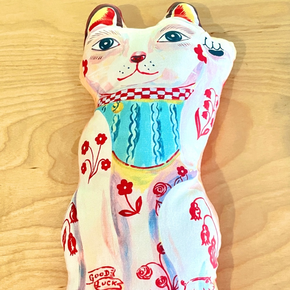 Nathalie Lété lucky cat pillow